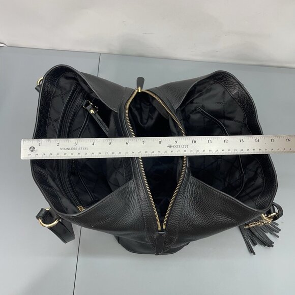 Michael Kors Carrie Shoulder Bag Tote Large Pebbled Leather Black - Picture 15 of 16